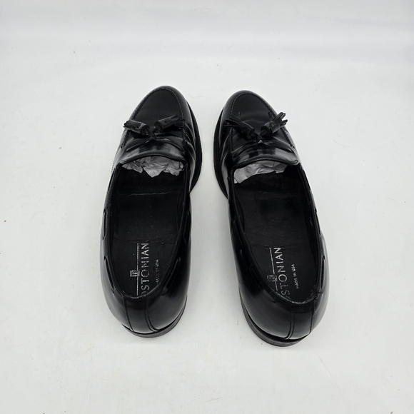 Vintage Bostonian Tassel Loafers Black Leather Men\'s Shoes 9 C/A Made in USA main image 4